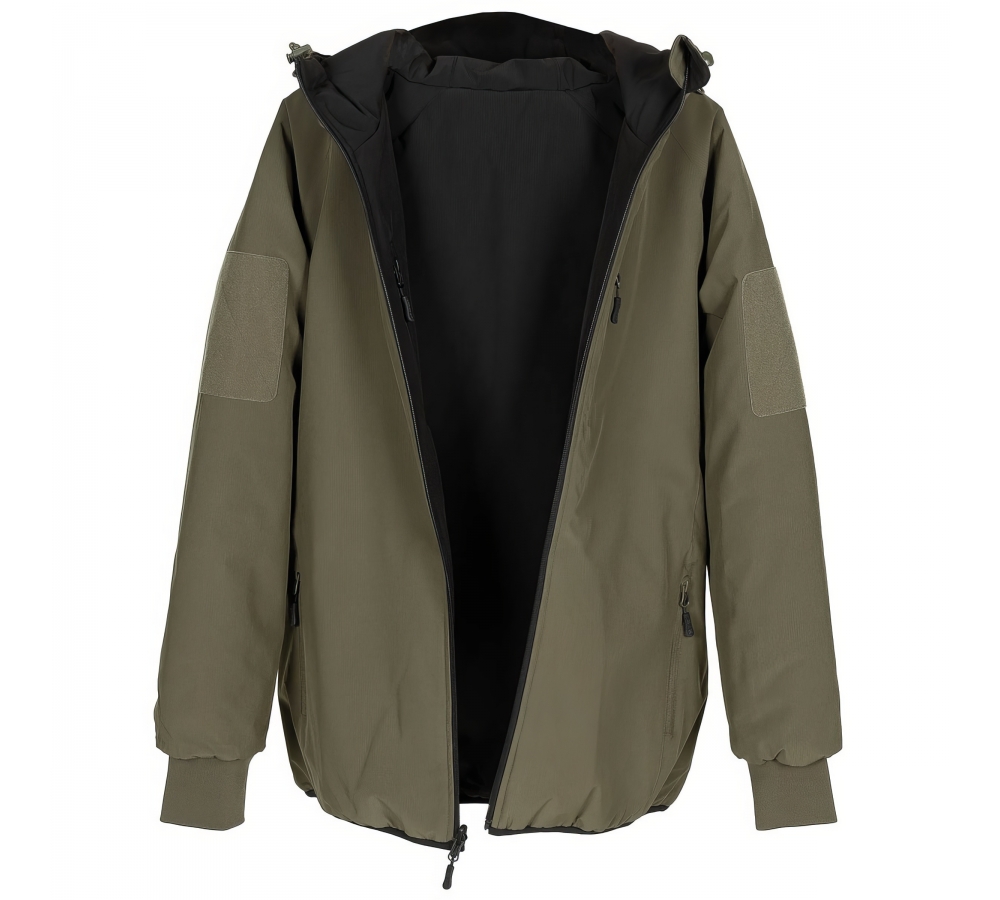 Chaqueta térmica reversible verde oliva/negra