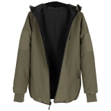 Chaqueta térmica reversible verde oliva/negra