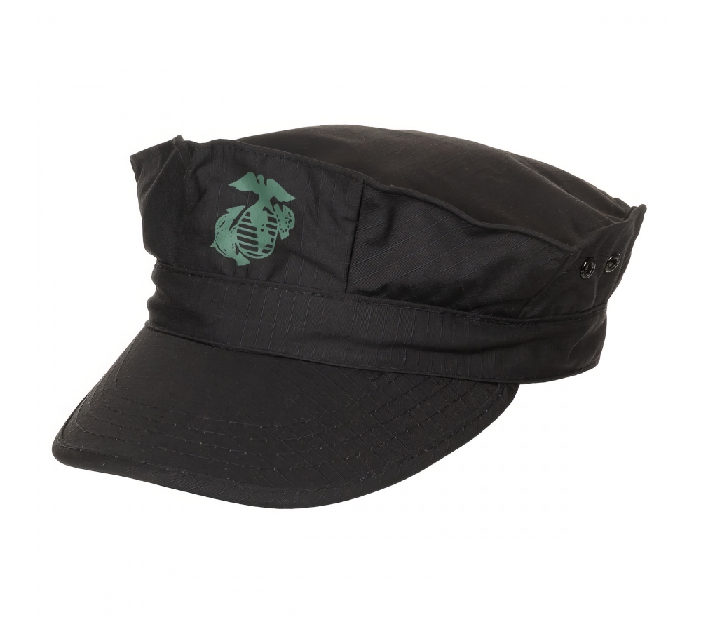 US Cap "USMC" Rip Stop schwarz Marine-Corps-Druck