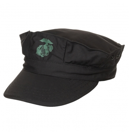 US Cap "USMC" Rip Stop schwarz Marine-Corps-Druck