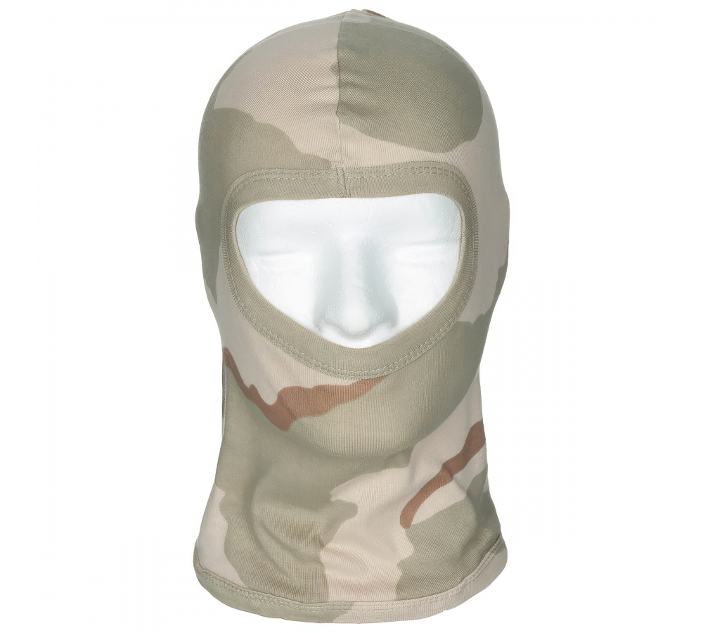 Balaclava 1-Loch dünn 3 Fb. desert 100 % Baumwolle