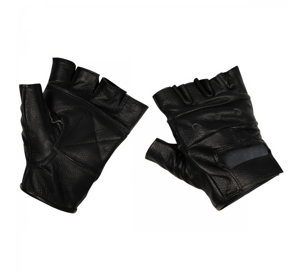 Guanti in pelle senza dita MFH "Deluxe", neri