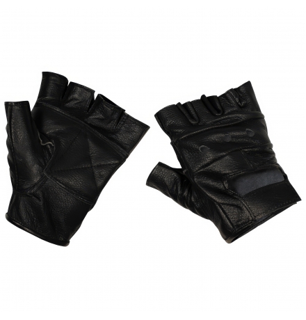 Guanti in pelle senza dita MFH "Deluxe", neri