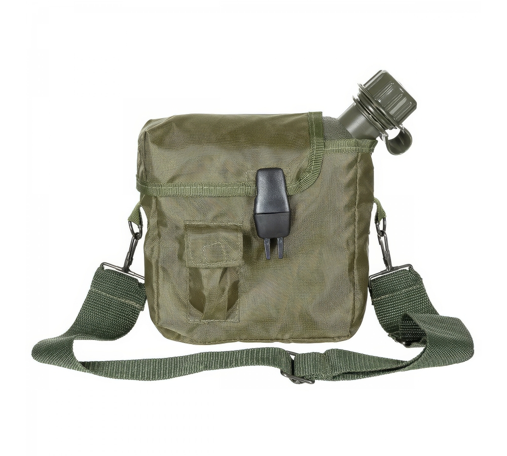 US Feldflasche eckig mit Hülle oliv 2 Qt