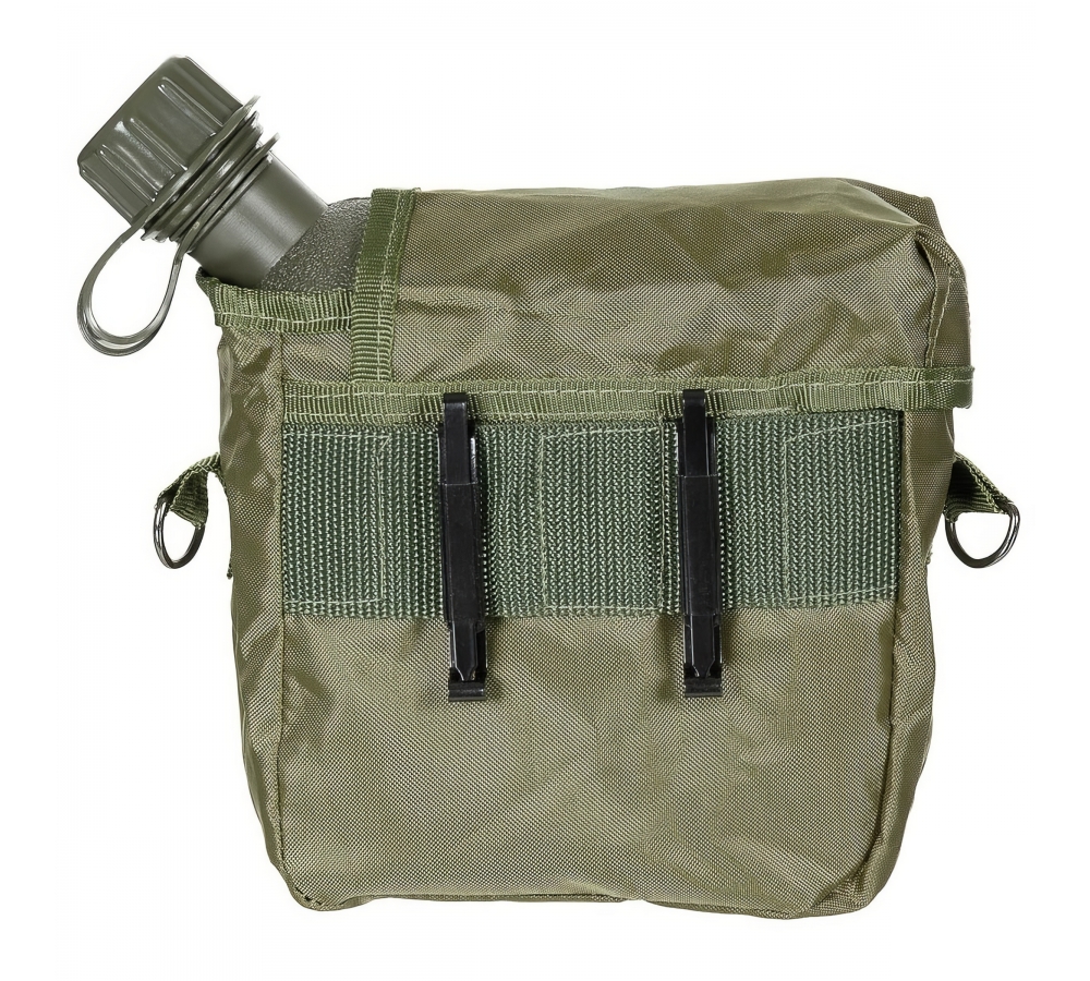 US Feldflasche eckig mit Hülle oliv 2 Qt