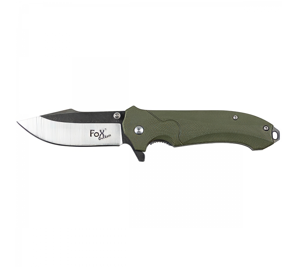 Klappmesser "Urban G10", oliv, Flipper, Glasbrecher, 8 cm – FoxOutdoor