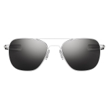 Randolph Aviator - Matte Chrome | American Gray (Polarized)