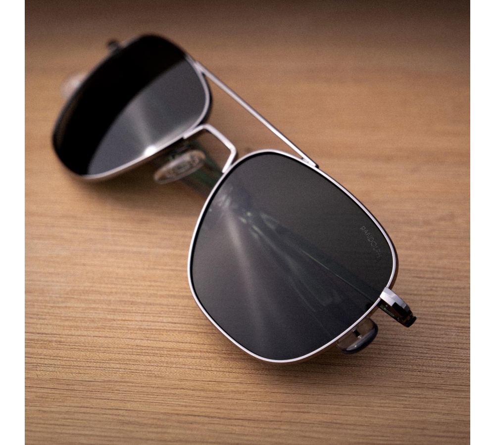Randolph Aviator - Matte Chrome | American Gray (Polarized)