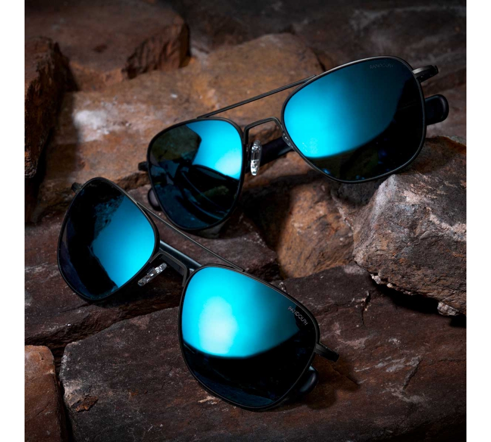 Очки Randolph Aviator - Matte Black | Cobalt (Polarized)