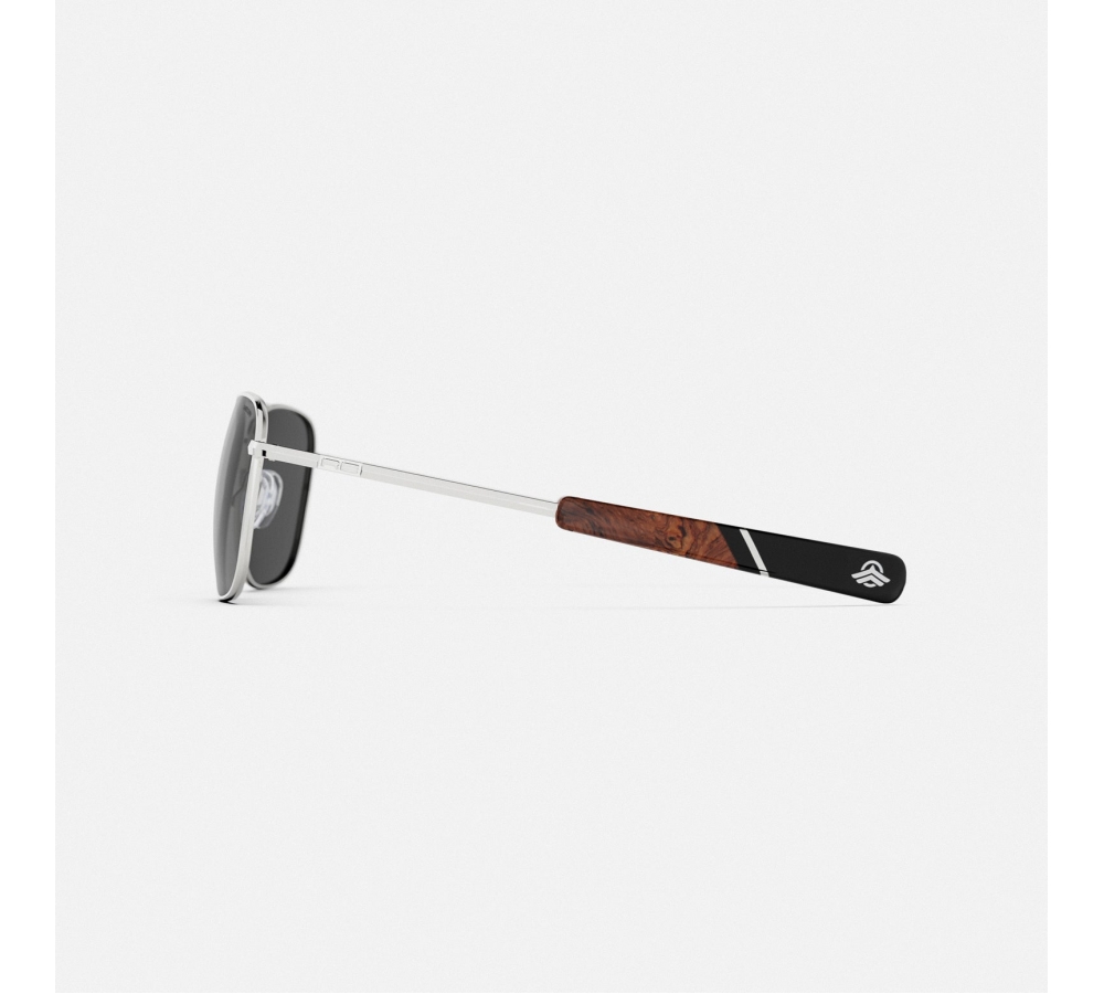 Randolph Aviator - 23k White Gold | American Gray with Jetway Temples