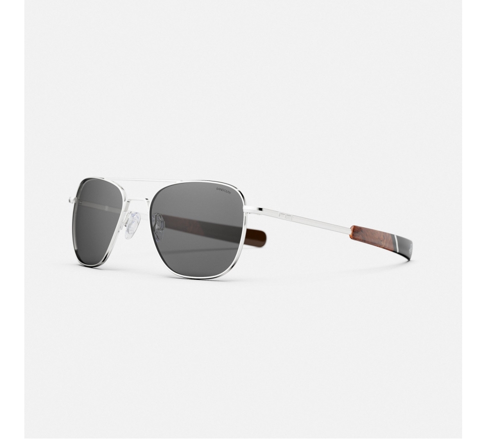 Randolph Aviator - 23k White Gold | American Gray with Jetway Temples