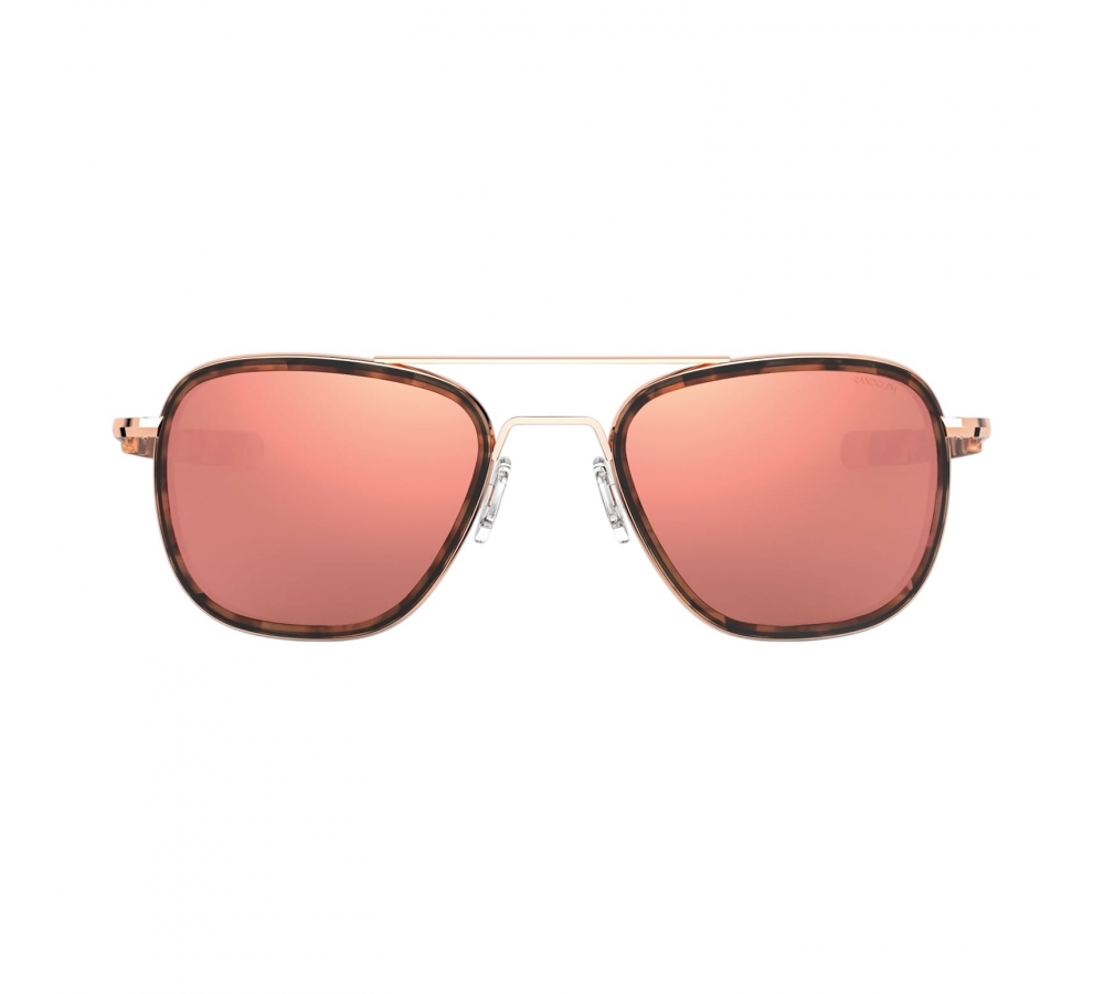 Randolph Aviator Fusion - 22k Rose Gold | Rose Tortoise Inlay | Rose Gold (Polarized)
