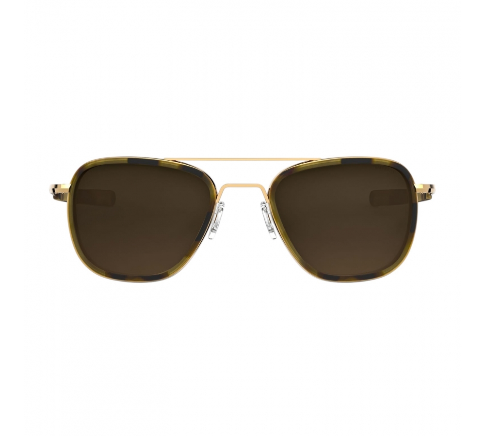 Randolph Aviator Fusion - 23k Gold | Dark Caramel Tortoise Inlay | Cape Sand (Polarized)