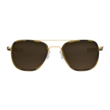 Randolph Aviator Fusion - 23k Gold | Dark Caramel Tortoise Inlay | Cape Sand (Polarized)