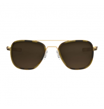 Randolph Aviator Fusion - 23k Gold | Dark Caramel Tortoise Inlay | Cape Sand (Polarized)