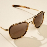 Randolph Aviator Fusion - 23k Gold | Dark Caramel Tortoise Inlay | Cape Sand (Polarized)