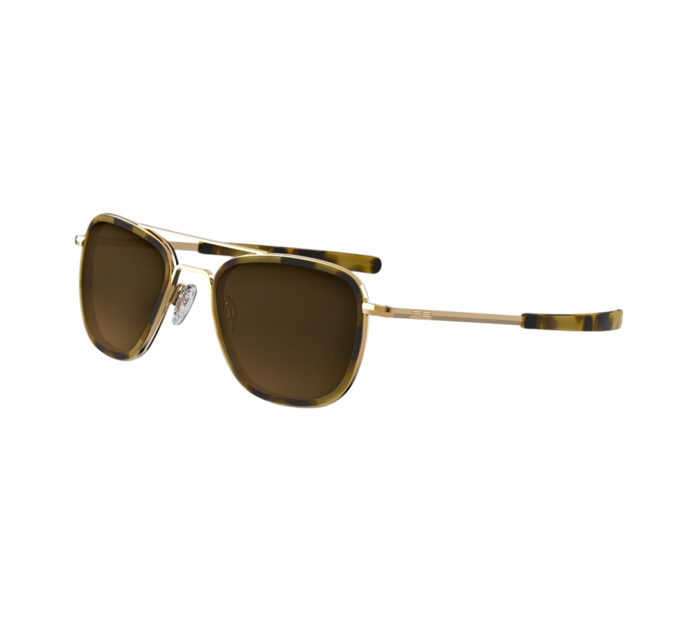 Randolph Aviator Fusion - 23k Gold | Dark Caramel Tortoise Inlay | Cape Sand (Polarized)