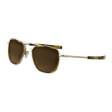 Randolph Aviator Fusion - 23k Gold | Dark Caramel Tortoise Inlay | Cape Sand (Polarized)