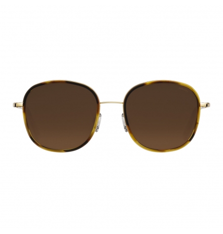 Randolph Elinor Fusion - 23k Gold | Dark Caramel Tortoise Inlay | Cape Sand (Polarized)