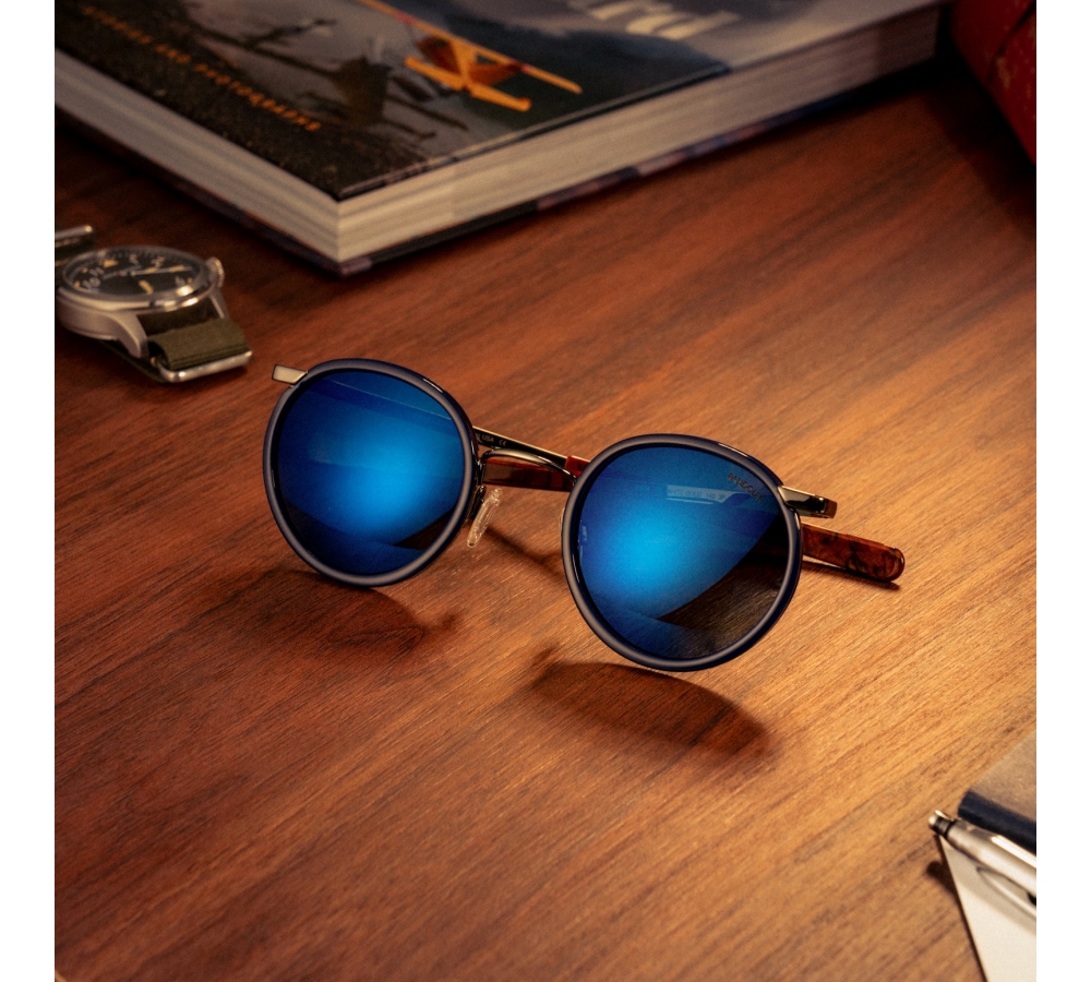 Randolph P3 Fusion | Gunmetal | Nautical Blue Inlay | Atlantic Blue (Polarized)