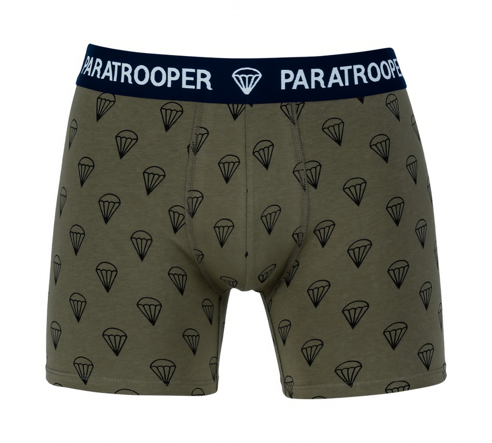 Boxerky "Fallschirmjäger", potisk padáků, zelené, Fostex Garments