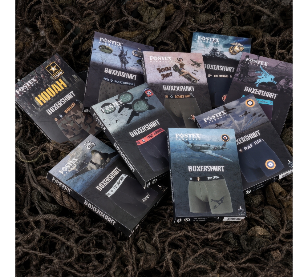 Boxerky "Fallschirmjäger", potisk padáků, zelené, Fostex Garments