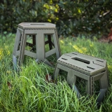 Skládací stolička "Outdoor", velká, polypropylen, olivová, Fosco Industries