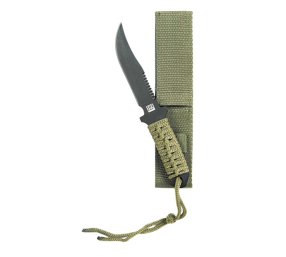Nůž "Recon 7", pevná čepel, paracord rukojeť, olivový, 101 INC