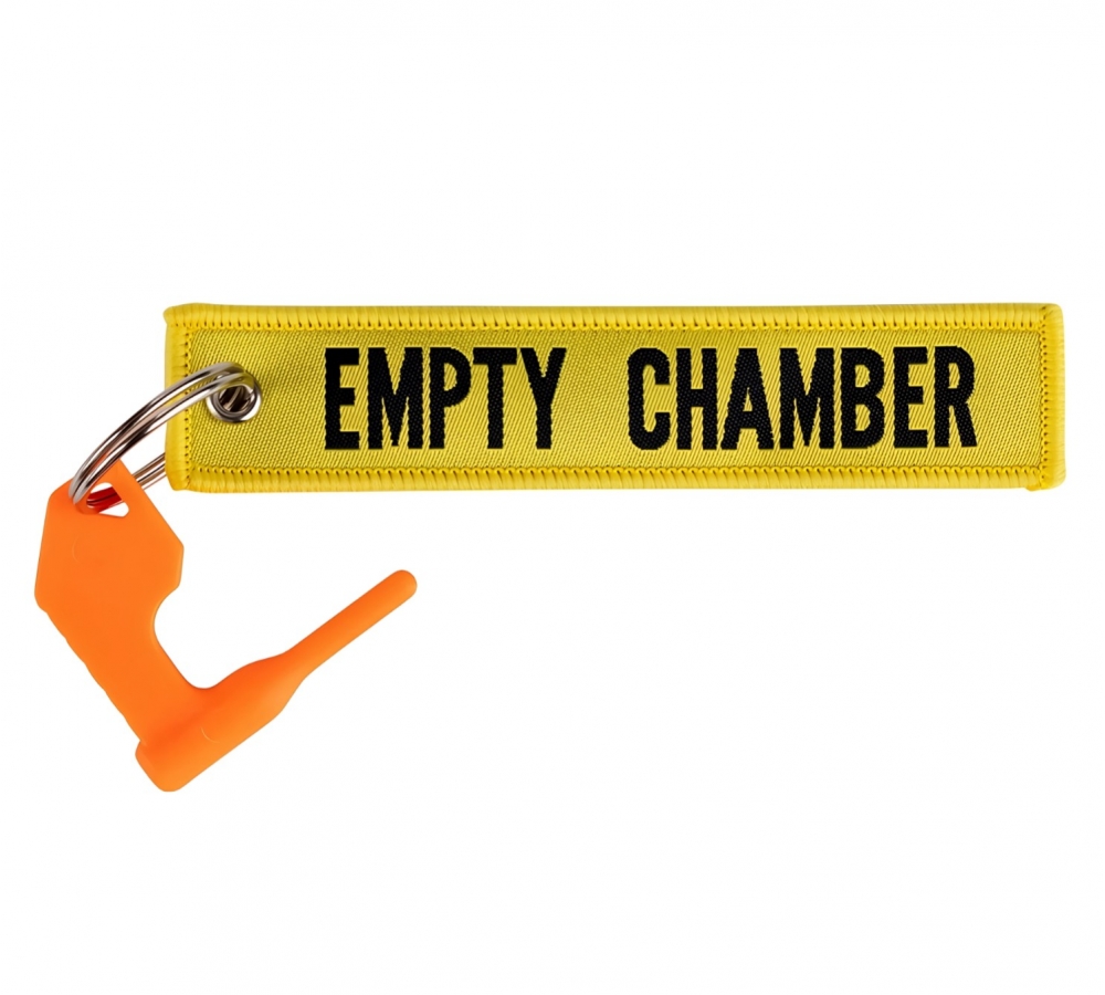 Přívěsek na klíče "Empty Chamber" s komorovou zátkou, žlutý