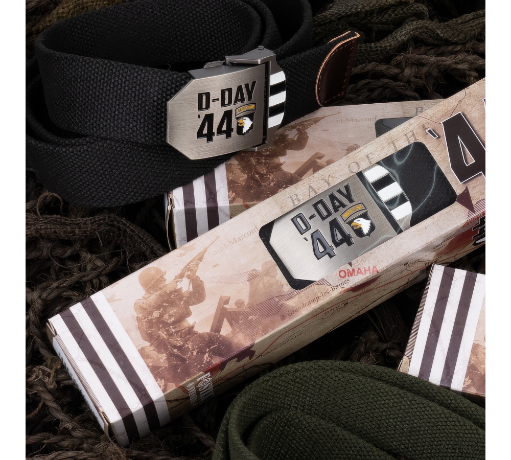 Opasek "D-Day 1944", 101st Airborne, černý, Fostex