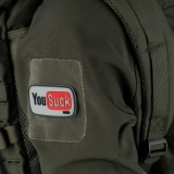 Emblem "You Suck", 3D PVC Patch, grau/schwarz/rot, 101 INC