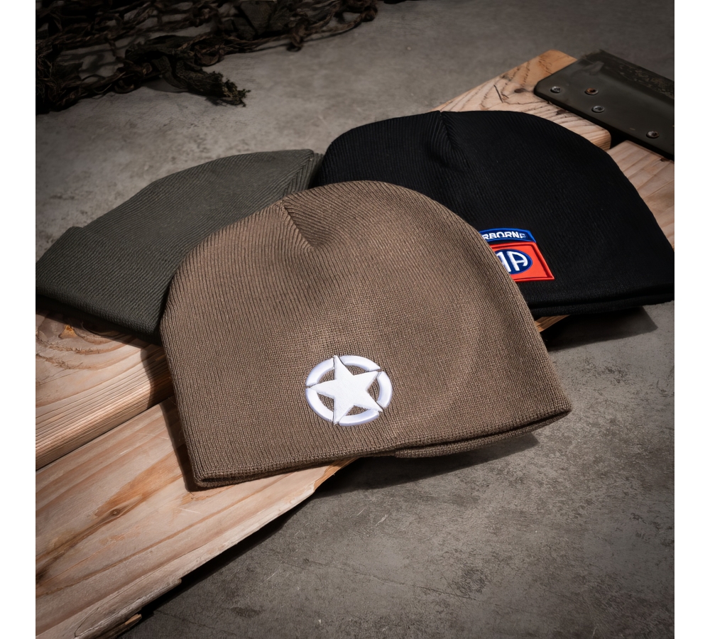 Čepice Beanie Allied Star – olivová, Fostex Garments