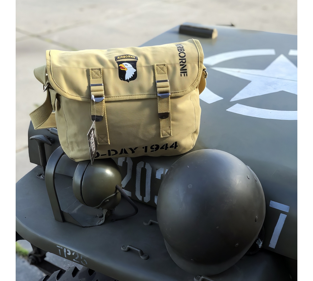Brašna přes rameno "101st Airborne D-Day 1944", Outdoor, plátno, písková, Fostex WWII Series